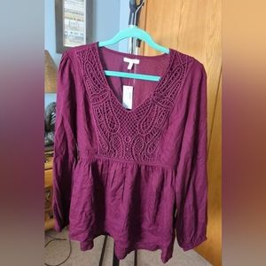 NWT Maurices Crochet Top